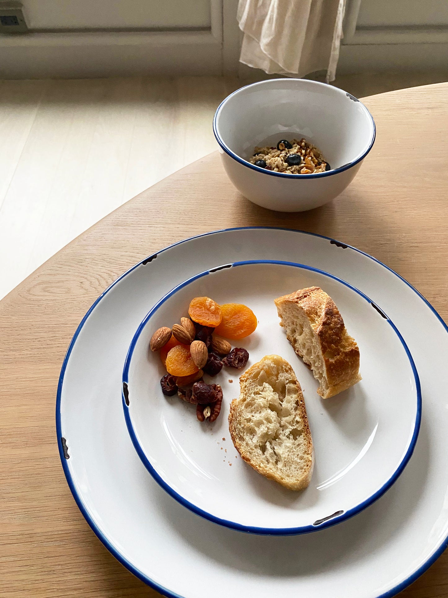 Tinware Salad Plate in White/Blue - Set of 4 Canvas Home "contemporary dinnerware", $10-$20, canvas home, Plates, red-white-blue, related-tinware-plates, Tinware Collection, White