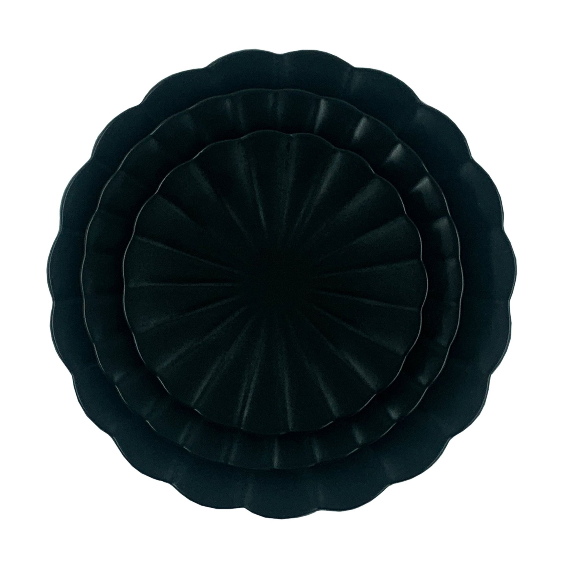 Lafayette Noir Stoneware Bread Plate, Set of 4 Canvas Home Black, Ellen DeGeneres, Lafayette, Lafayette Noir, Noir, Plates, Portugal, Scalloped
