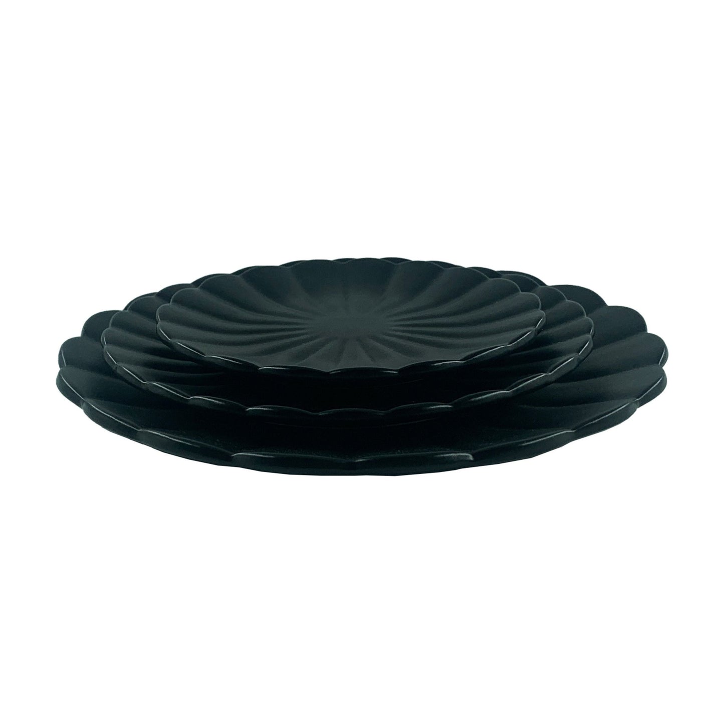 Lafayette Noir Stoneware Bread Plate, Set of 4 Canvas Home Black, Ellen DeGeneres, Lafayette, Lafayette Noir, Noir, Plates, Portugal, Scalloped