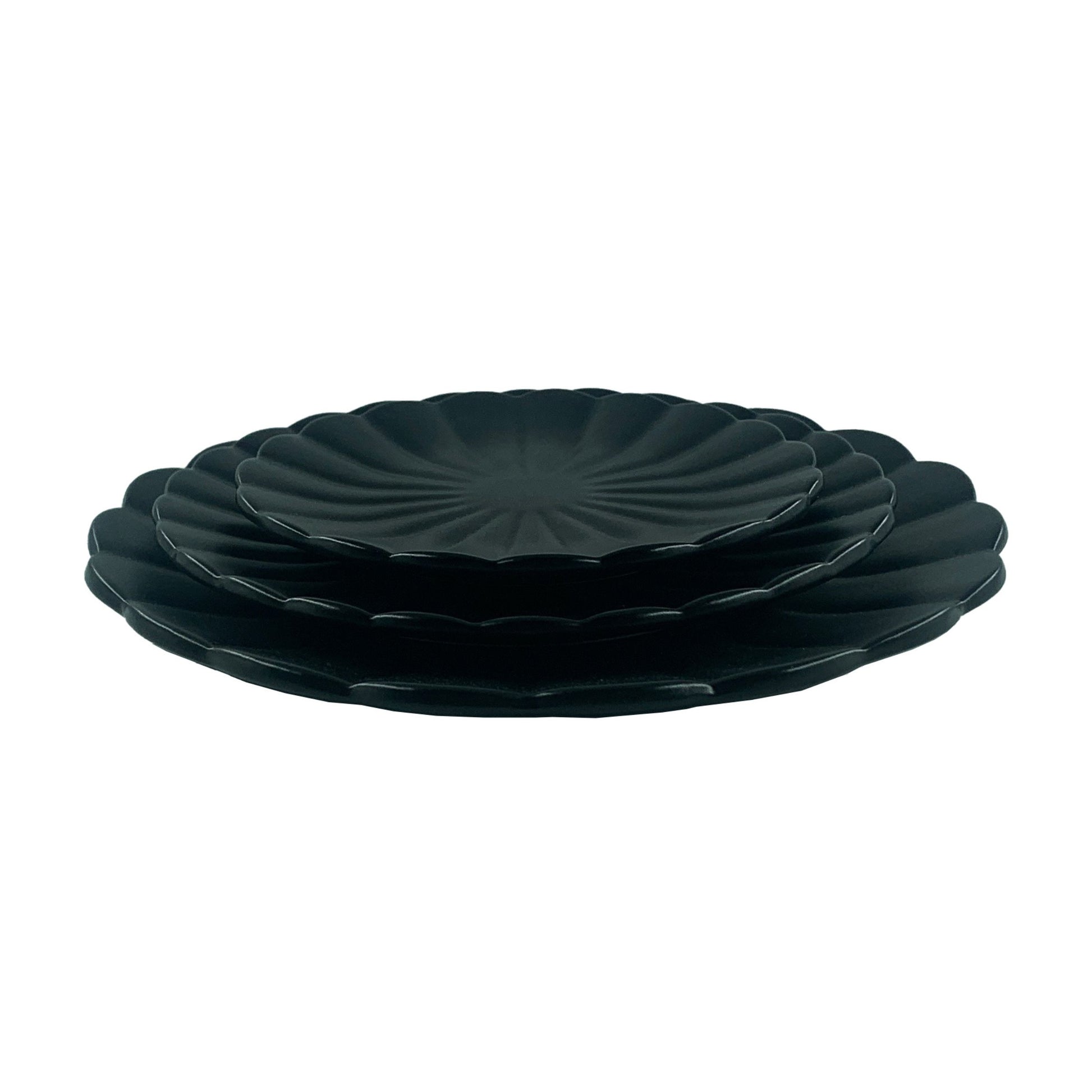 Lafayette Noir Stoneware Bread Plate, Set of 4 Canvas Home Black, Ellen DeGeneres, Lafayette, Lafayette Noir, Noir, Plates, Portugal, Scalloped