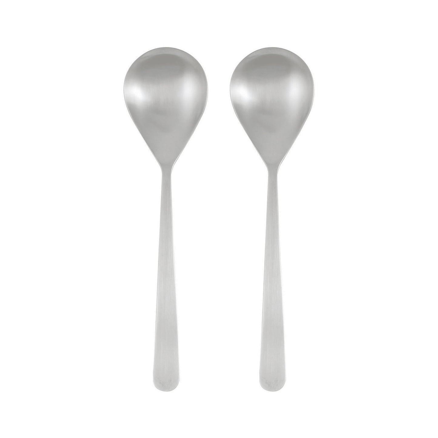 Oslo Brushed Stainless Steel 2 Piece Serving Spoon Set