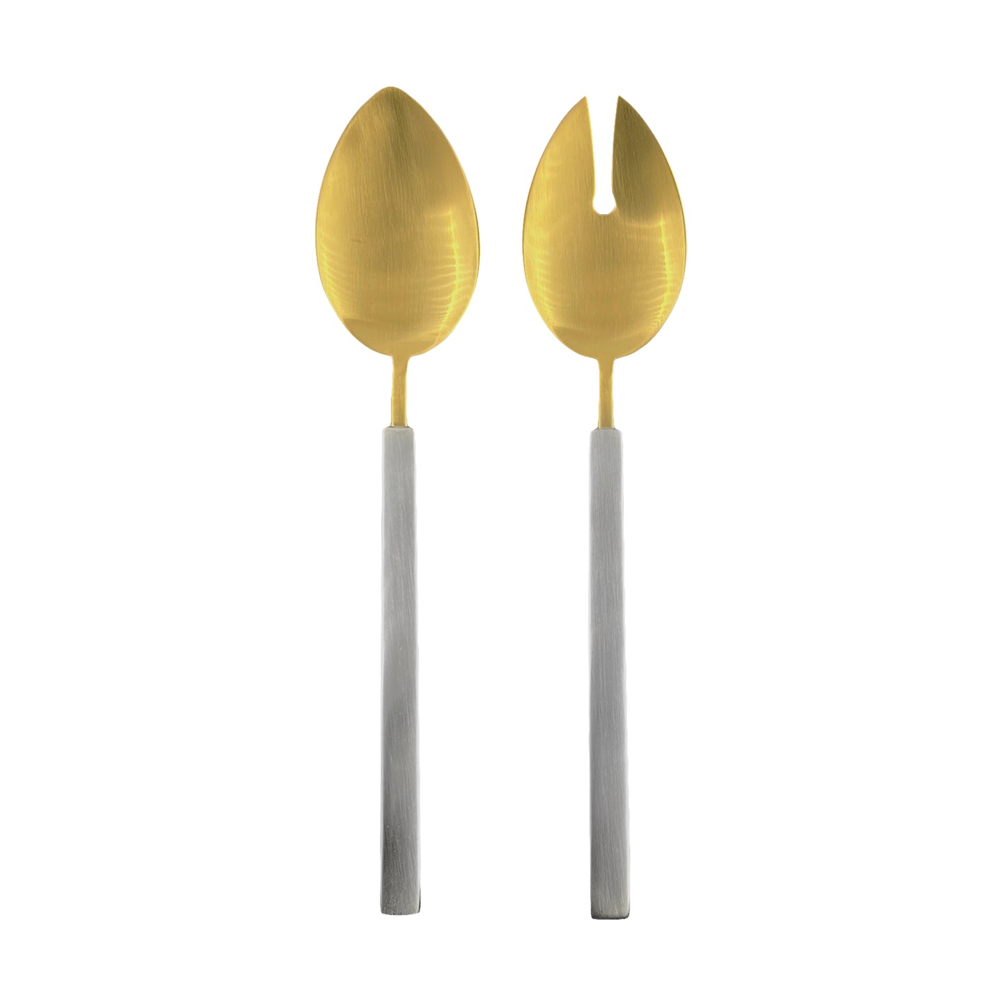 Hvar Matte Brushed Gold Stainless Steel 2 Piece Salad Server Set Canvas Home $50-$100, 18/10 Stainless Steel, Brushed, Brushed Gold, Brushed Stainless, Gifts-100-&-Below, Gold, Host + Hostess, Hvar, Portugal, Salad Server, Salad Server Set, Serving Utensils, Stainless Steel