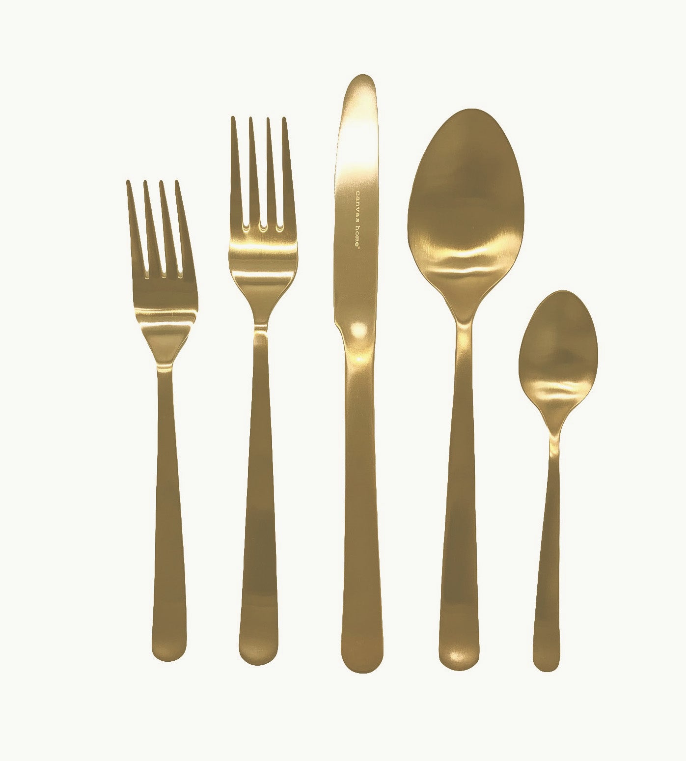 Oslo Matte Gold Stainless Steel 5 Piece Cutlery Set - Service for 1