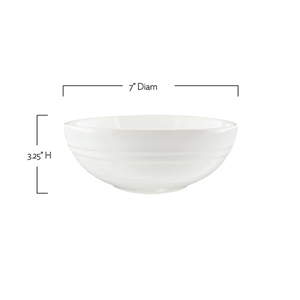 Lines White Stoneware 16 Piece Dinnerware Set, Service For 4