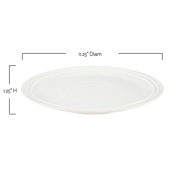 Lines Blue Stoneware Dinner Plate, Set of 4