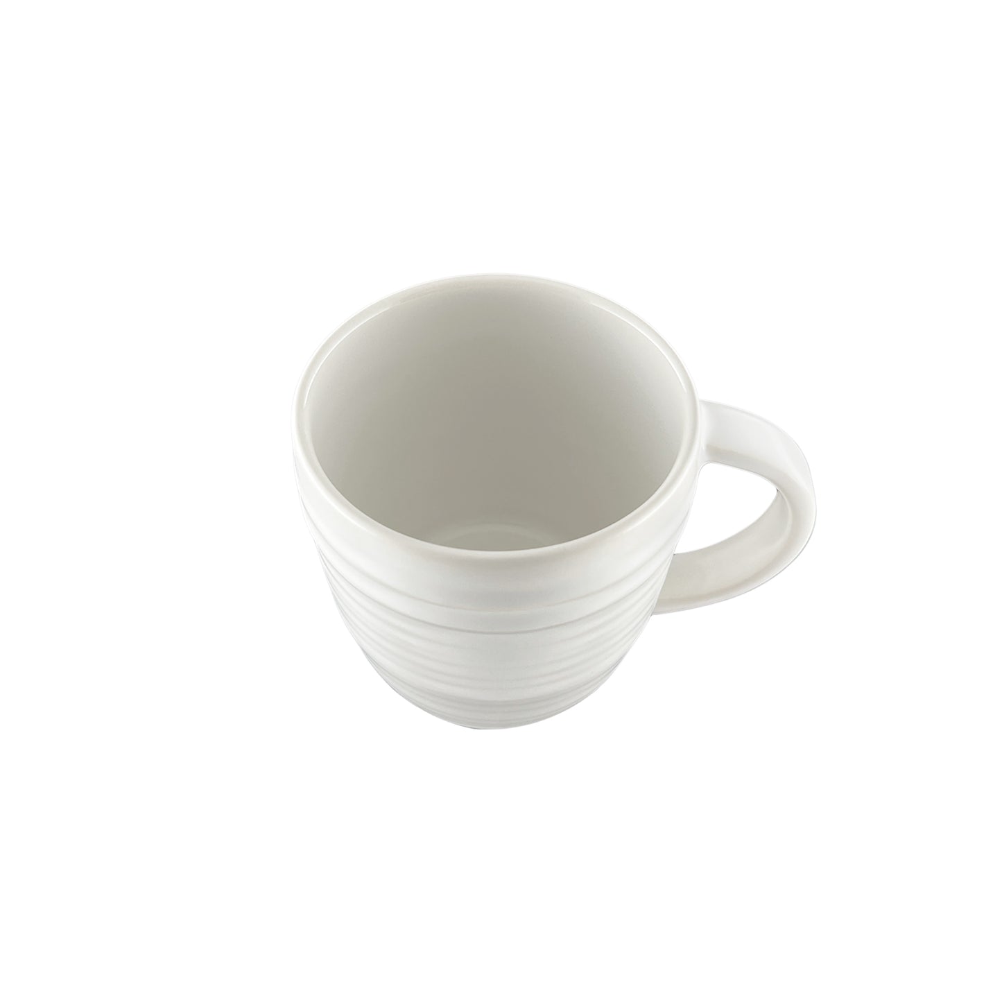 Lines White Stoneware Mug, Set of 4