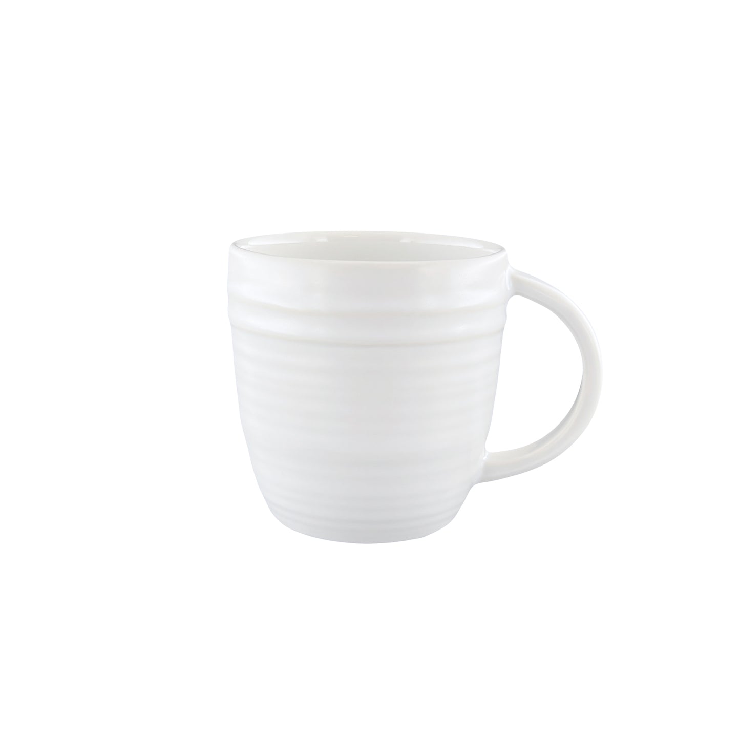 Lines White Stoneware Mug, Set of 4
