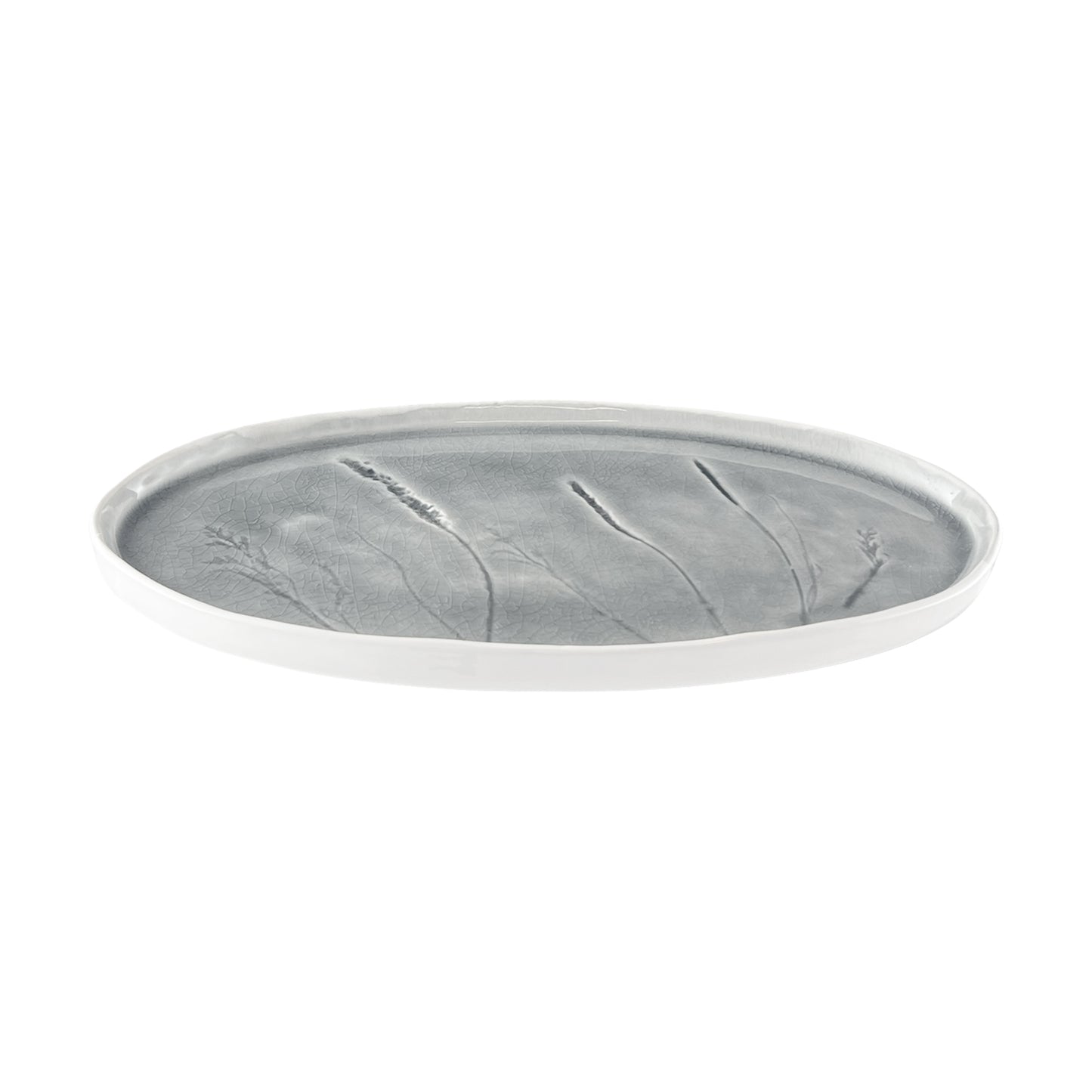Meadow Grey Porcelain Oval Platter
