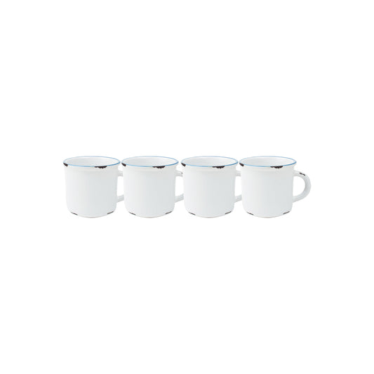 Tinware Espresso Mug in White - Set of 4
