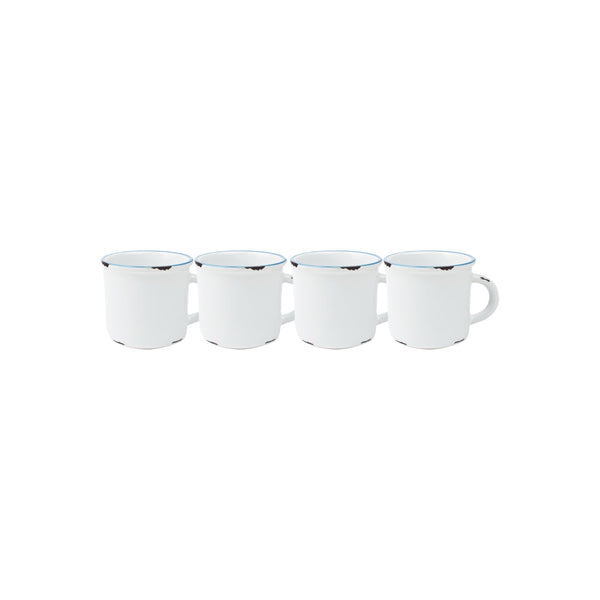 Tinware Espresso Mug in White - Set of 4
