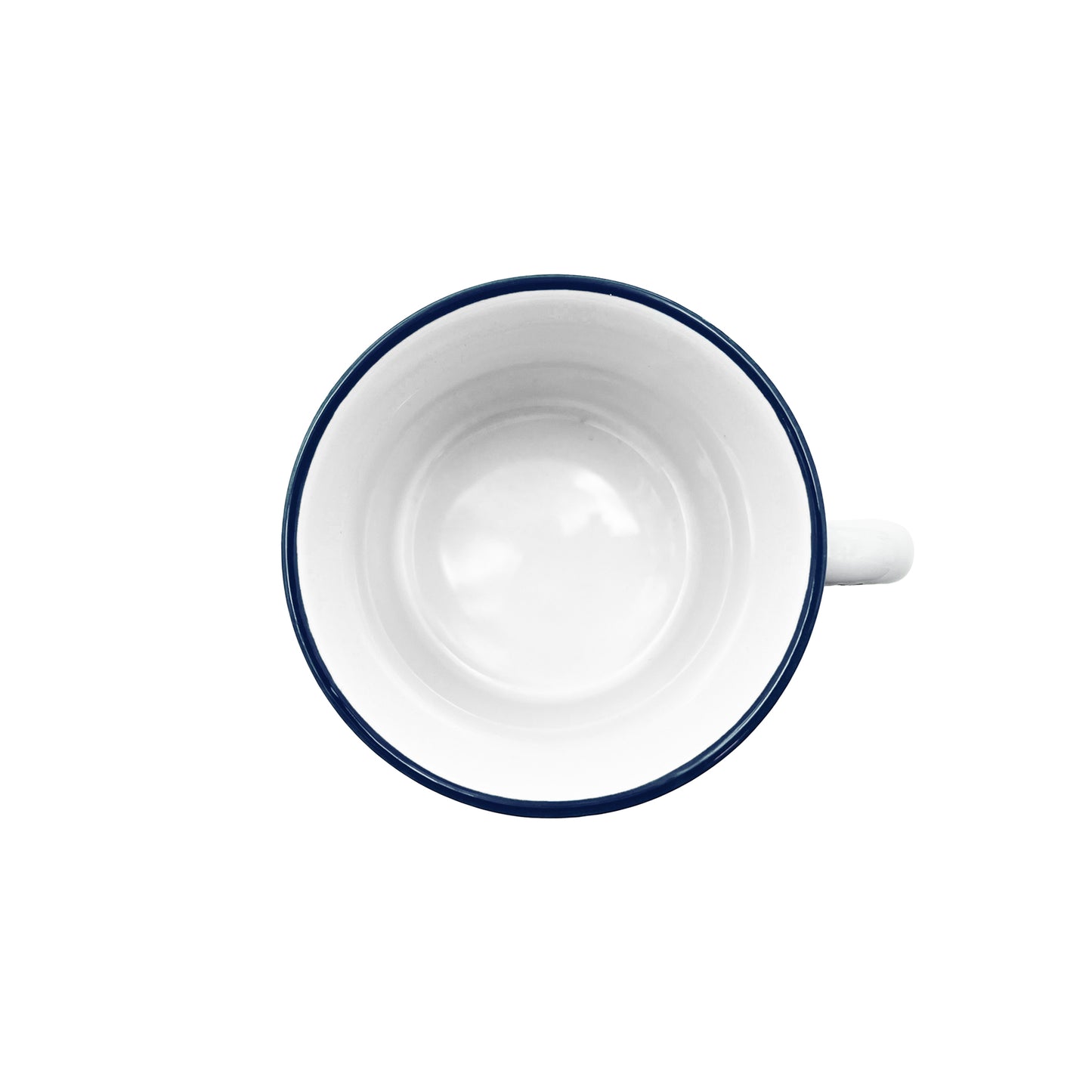 Tinware Mug in White/Slate Rim - Set of 4