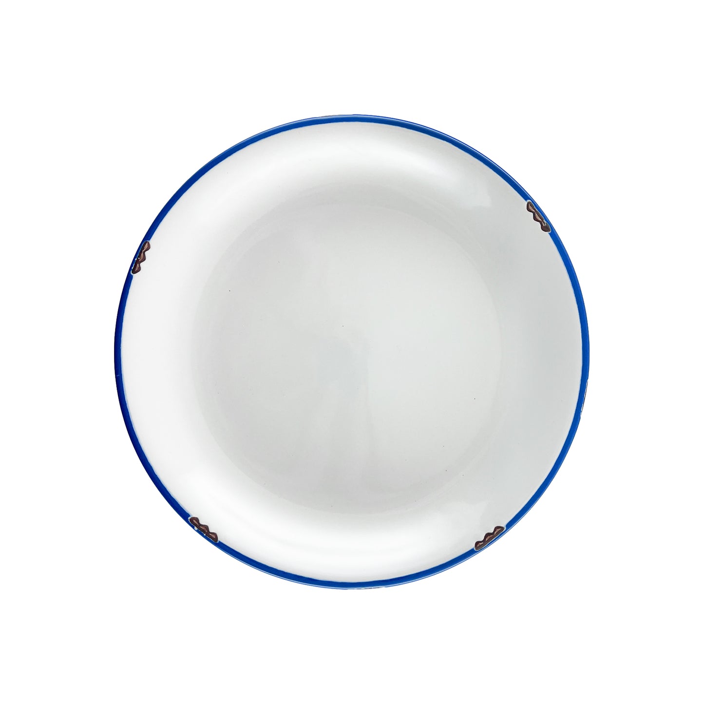 Tinware Salad Plate in White/Blue  - Set of 4