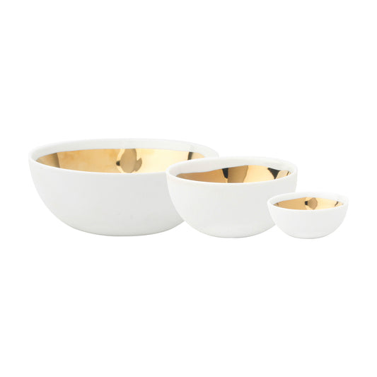 Dauville Gold Metallic Porcelain Accent Bowls
