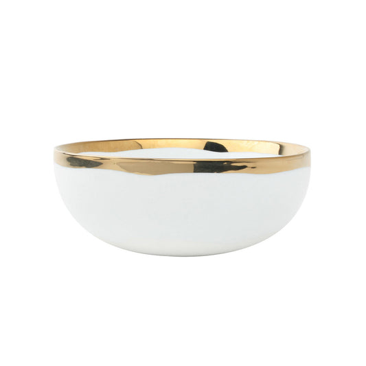 Dauville Gold Metallic Porcelain Cereal Bowl, Set of 4