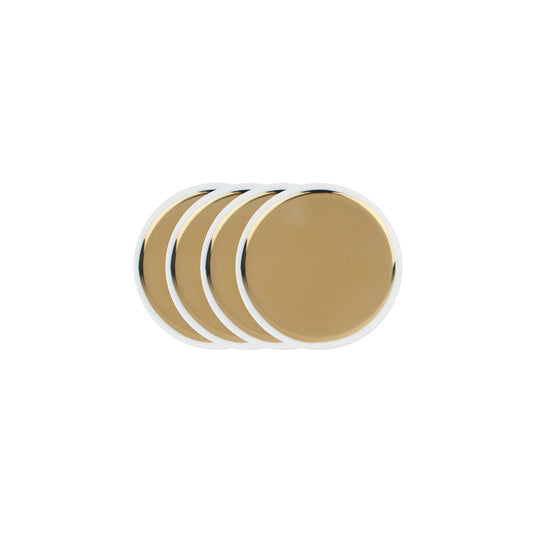 Dauville Gold Metallic Porcelain Coaster, Set of 4