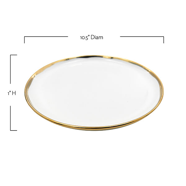 Dauville Gold Metallic Porcelain 20 Piece Dinnerware Set, Service For 4