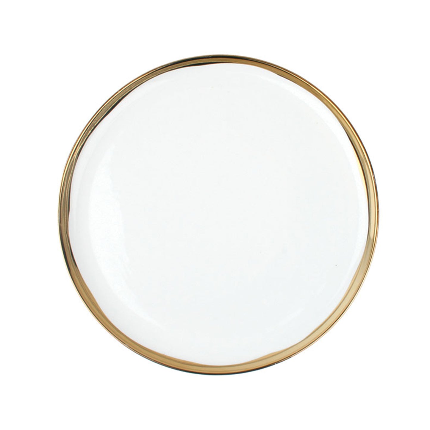 Dauville Gold Metallic Porcelain 3 Piece Dinnerware Set, Service For 1