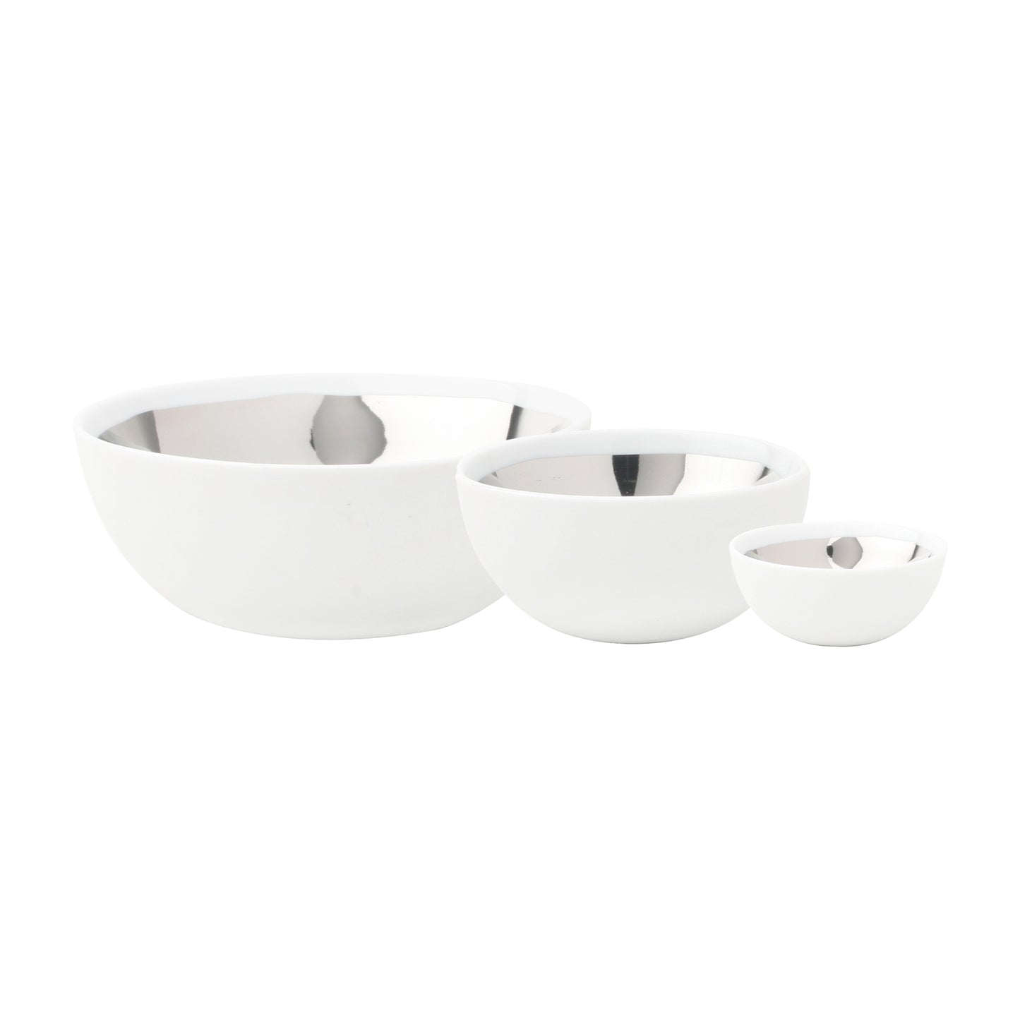 Dauville Platinum Metallic Porcelain Accent Bowls
