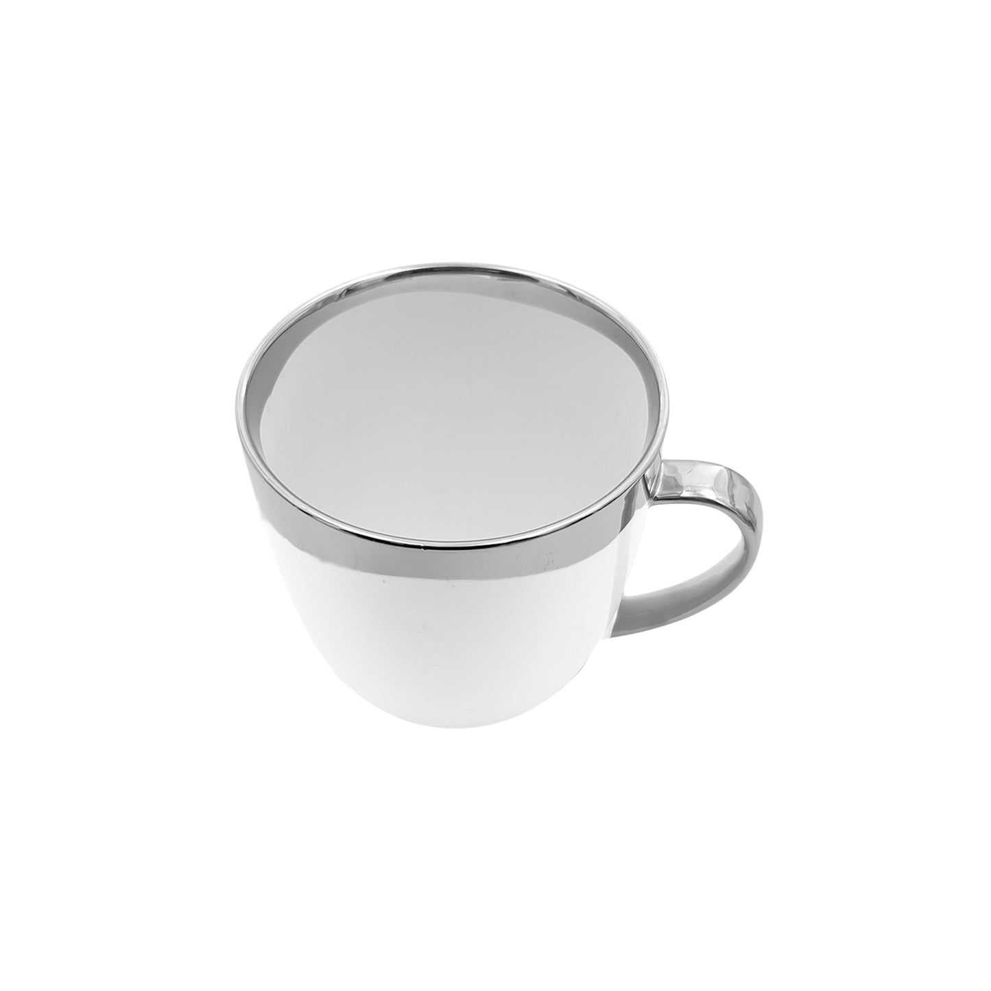 Dauville Platinum Metallic Porcelain Mug, Set of 4
