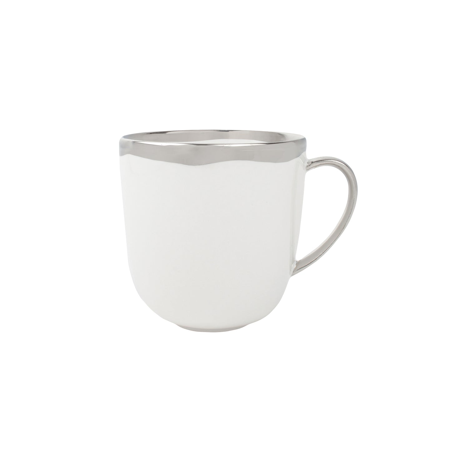 Dauville Platinum Metallic Porcelain Mug, Set of 4