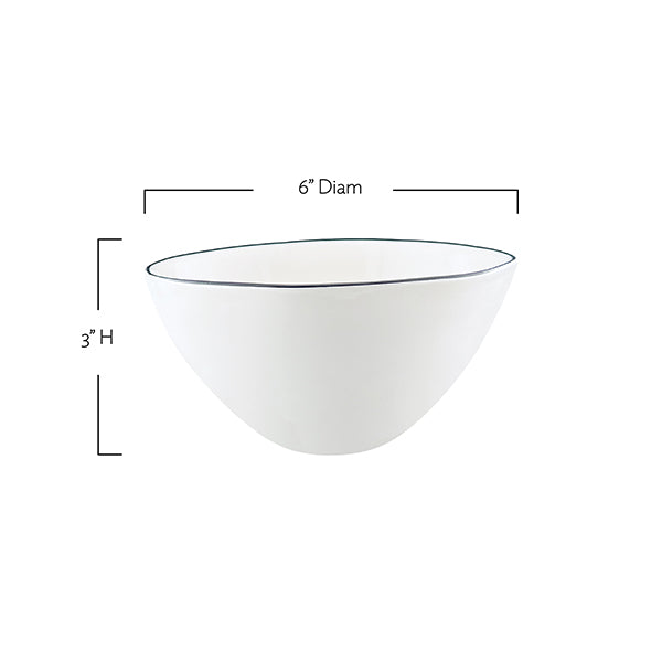 Abbesses Grey Rim Porcelain 16 Piece Dinnerware Set, Service For 4