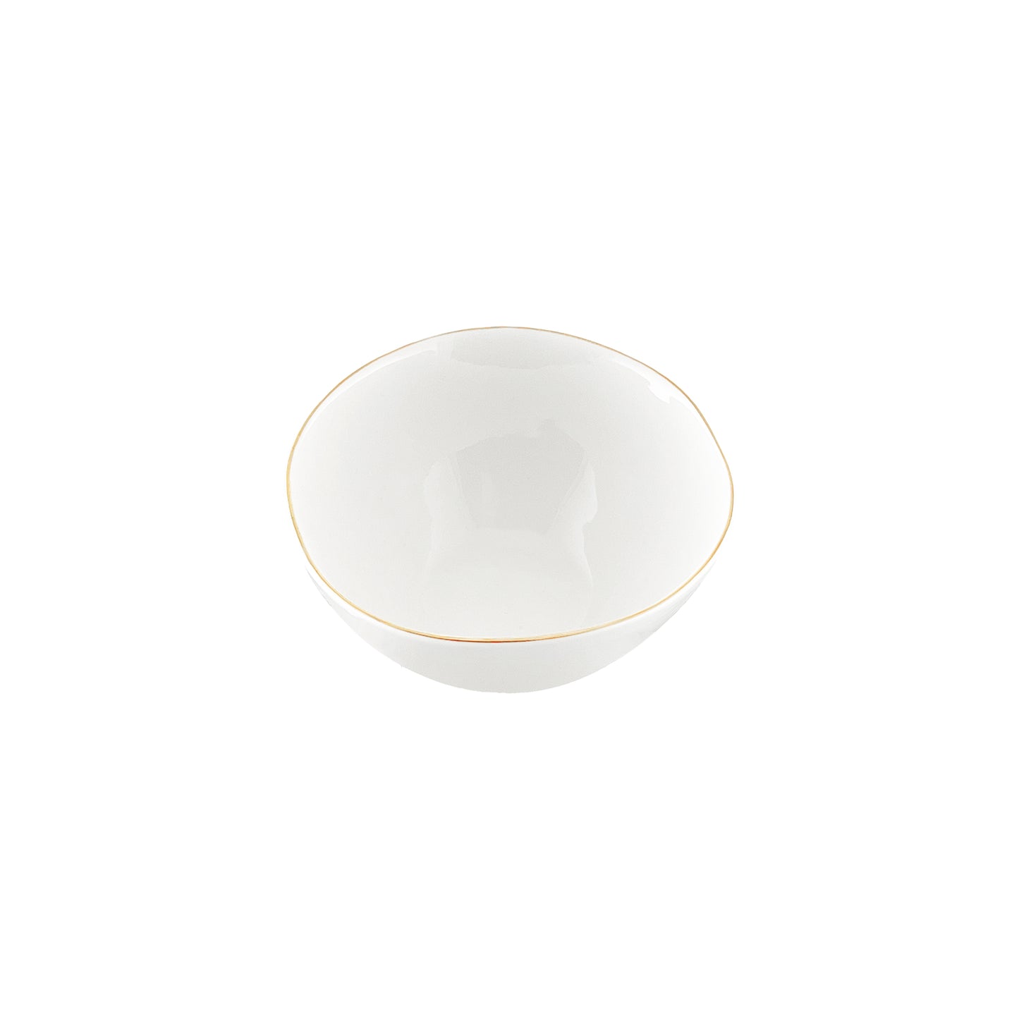 Abbesses Gold Rim Porcelain Small Bowl, Set of 4