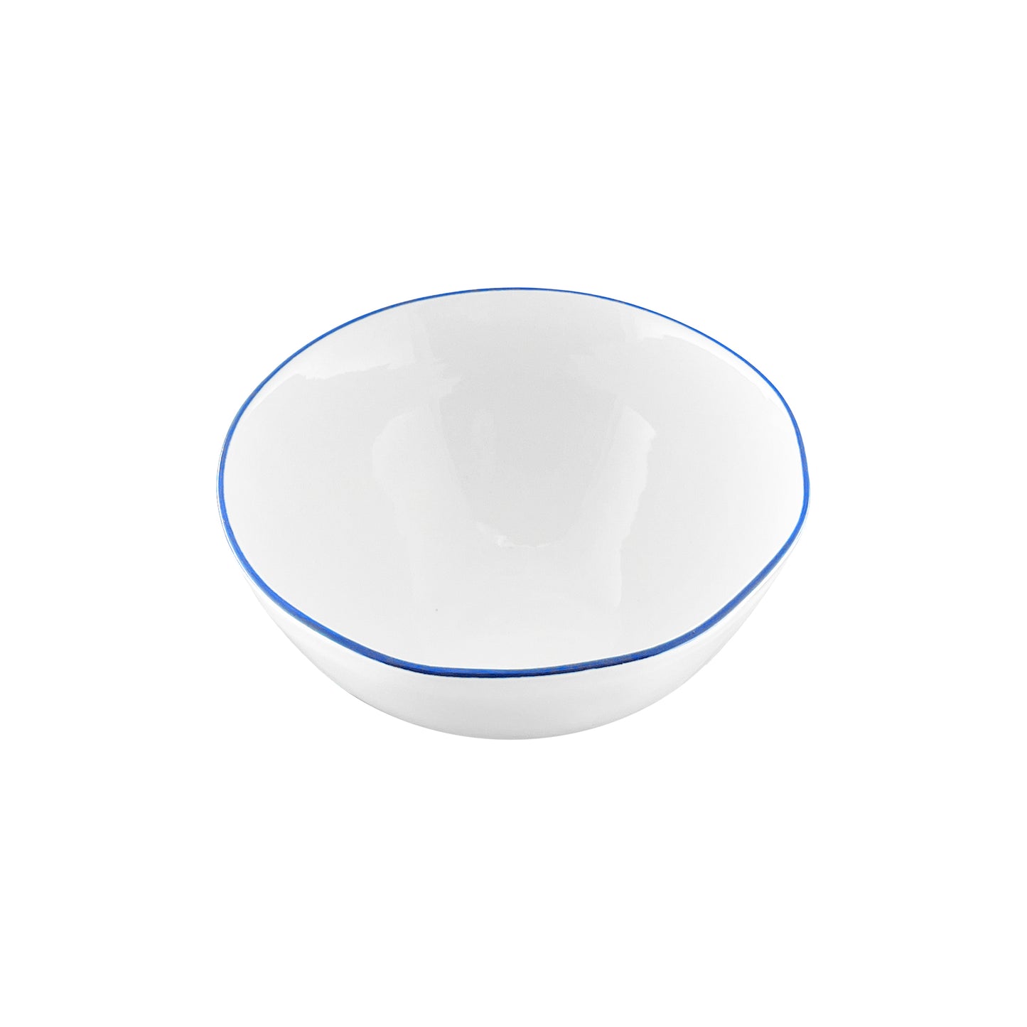 Abbesses Blue Rim Porcelain 16 Piece Dinnerware Set, Service For 4