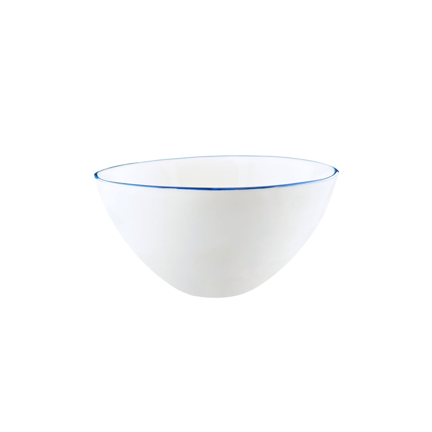 Abbesses Blue Rim Porcelain 16 Piece Dinnerware Set, Service For 4