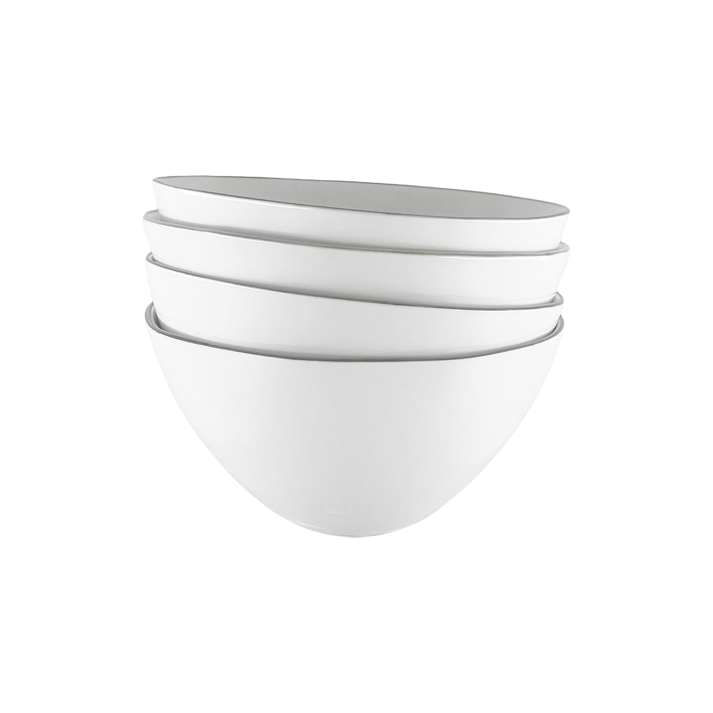 Abbesses Grey Rim Porcelain 16 Piece Dinnerware Set, Service For 4