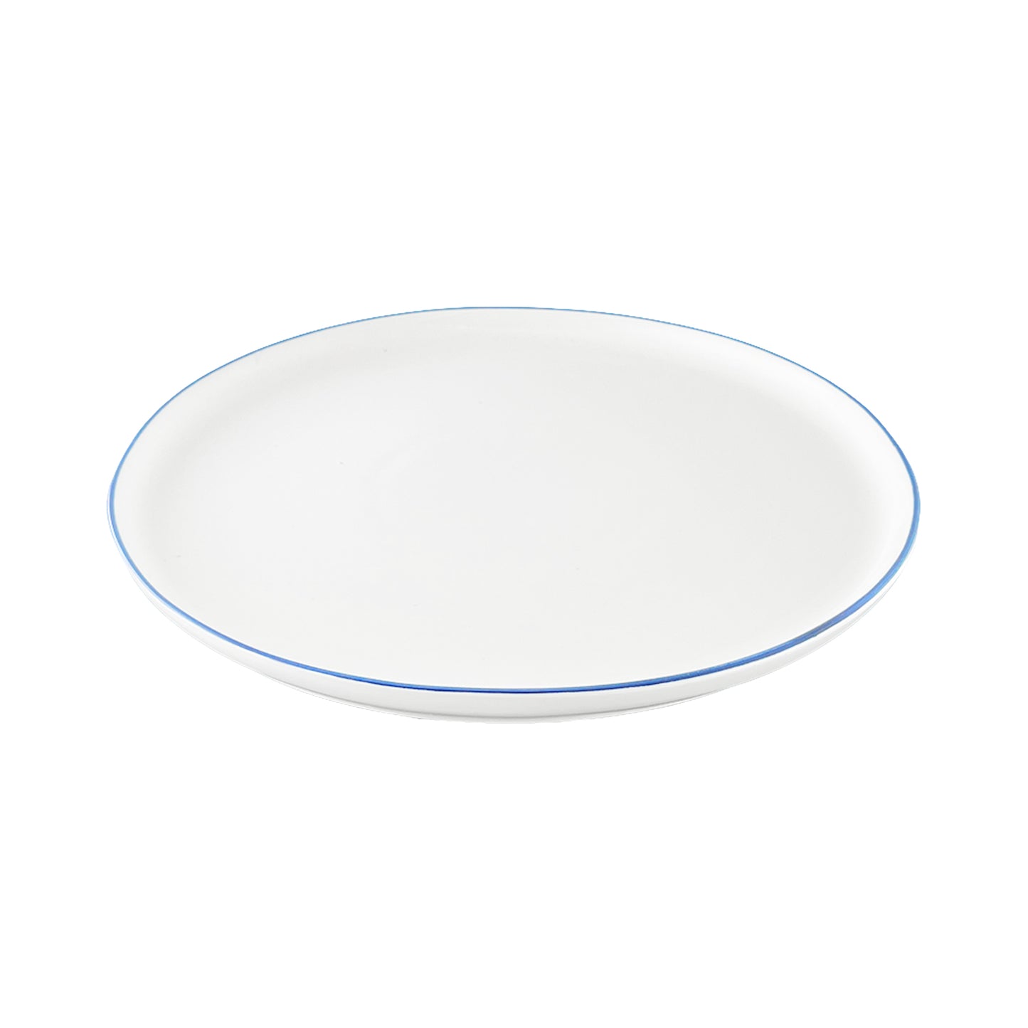Abbesses Blue Rim Porcelain 16 Piece Dinnerware Set, Service For 4
