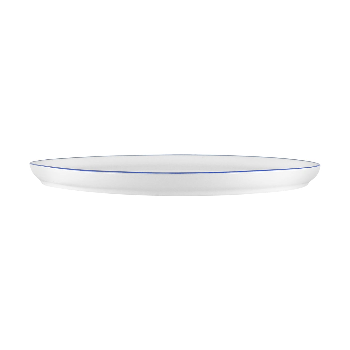 Abbesses Blue Rim Porcelain 16 Piece Dinnerware Set, Service For 4