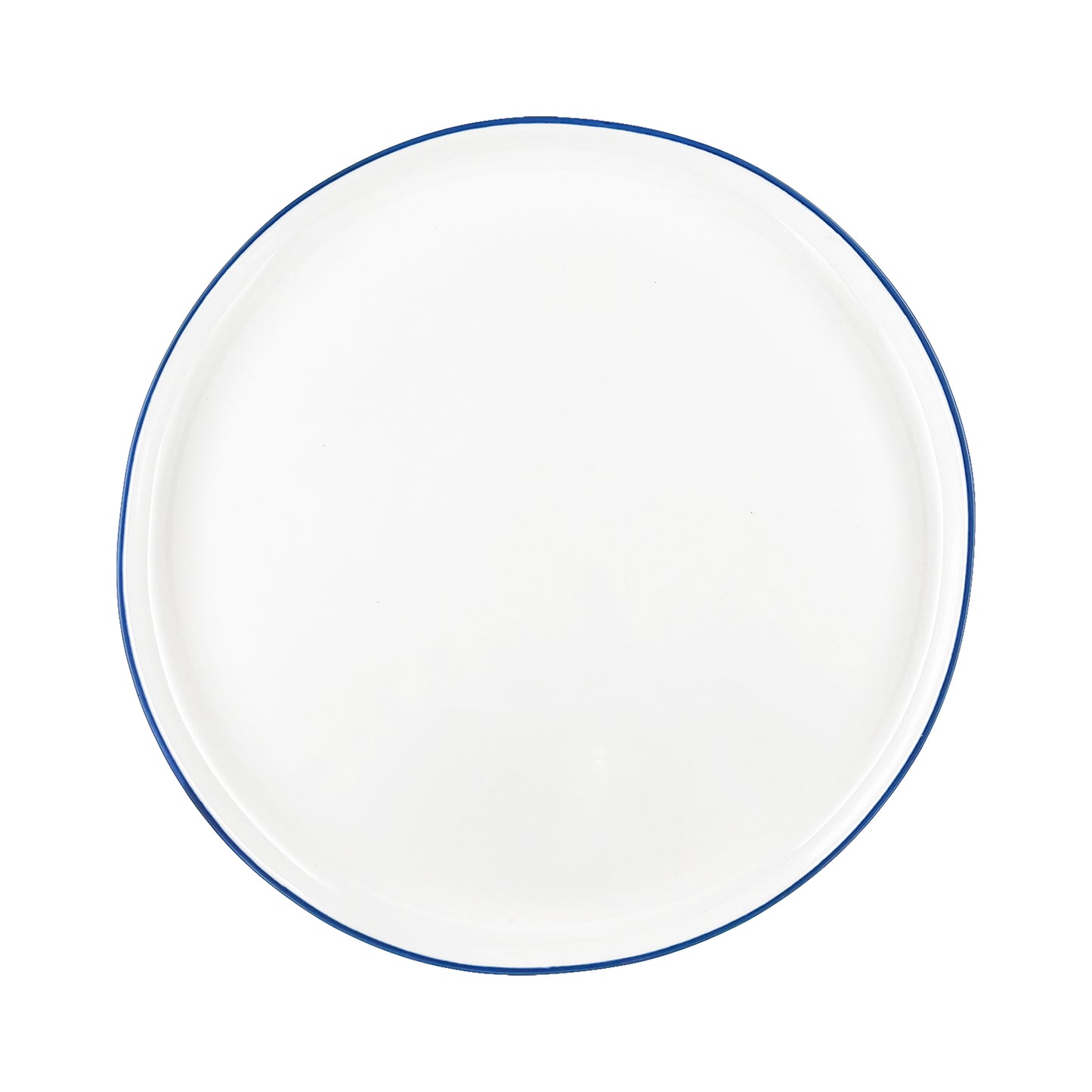 Abbesses Blue Rim Porcelain 16 Piece Dinnerware Set, Service For 4