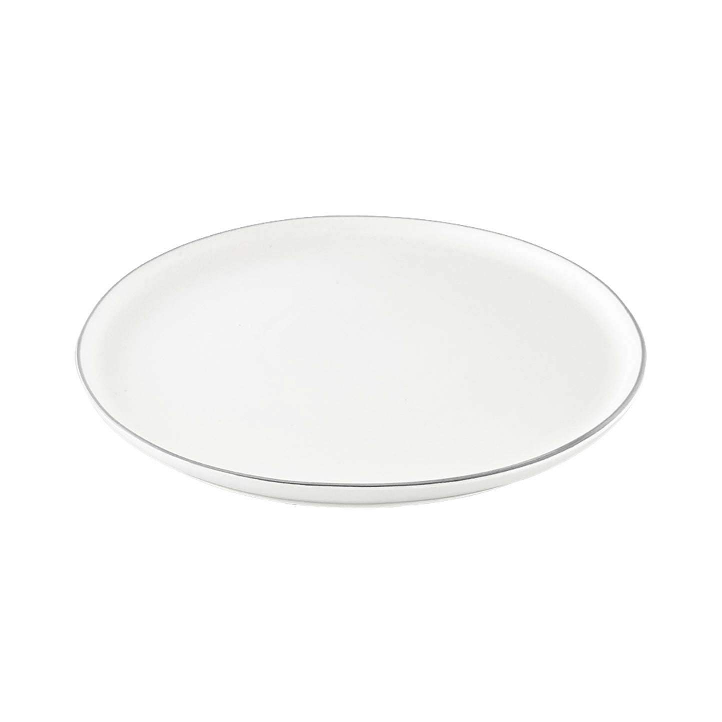Abbesses Grey Rim Porcelain 16 Piece Dinnerware Set, Service For 4