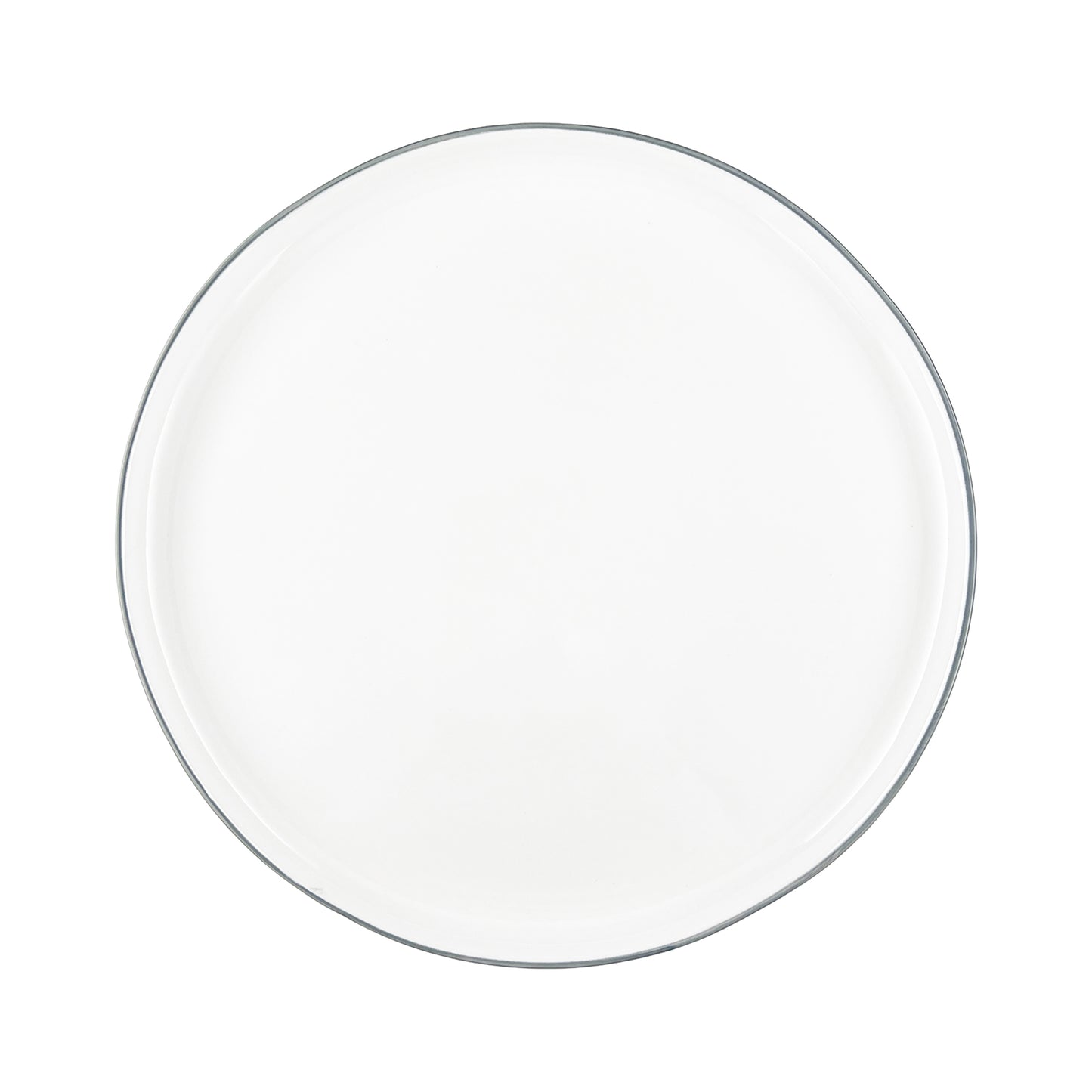Abbesses Grey Rim Porcelain 16 Piece Dinnerware Set, Service For 4