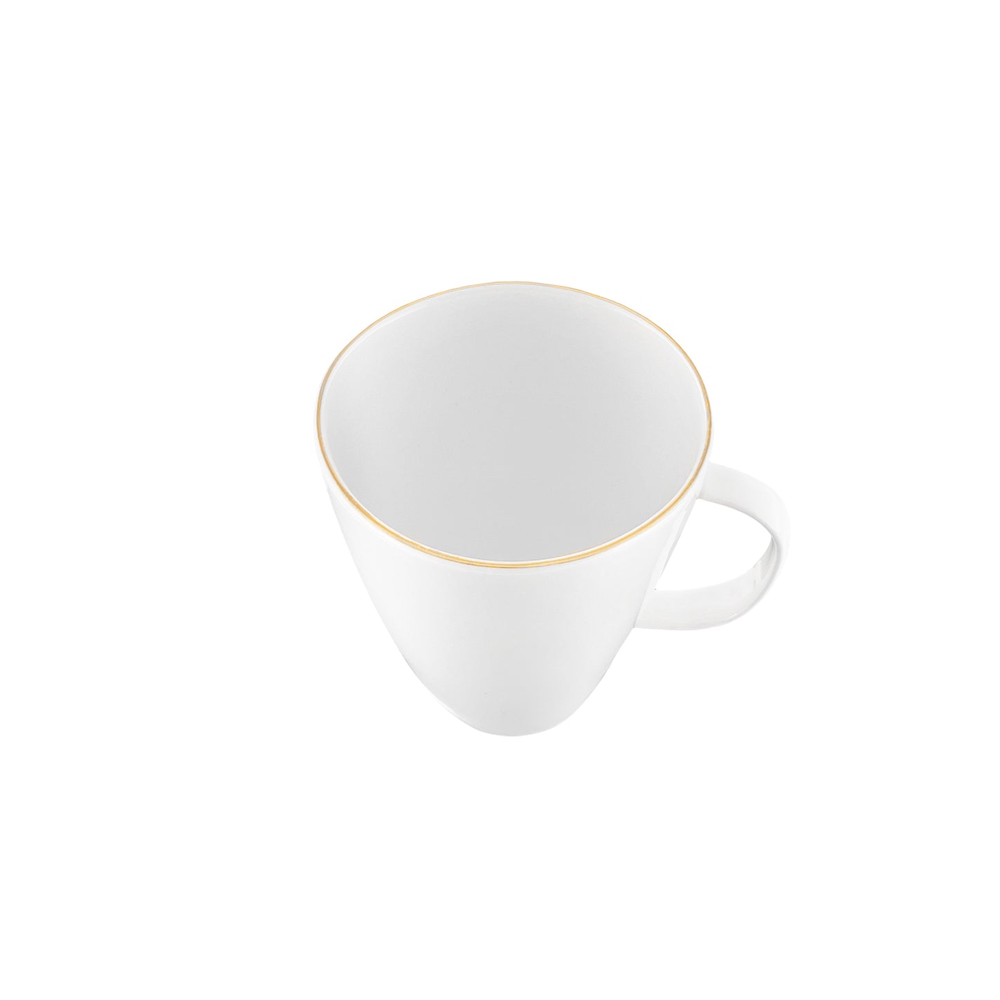 Abbesses Gold Rim Porcelain Mug, Set of 4