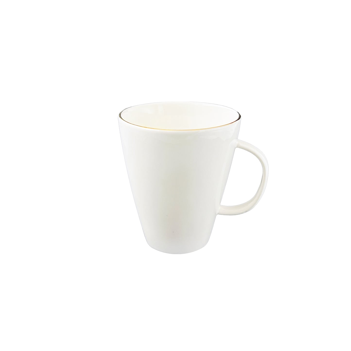 Abbesses Gold Rim Porcelain Mug, Set of 4