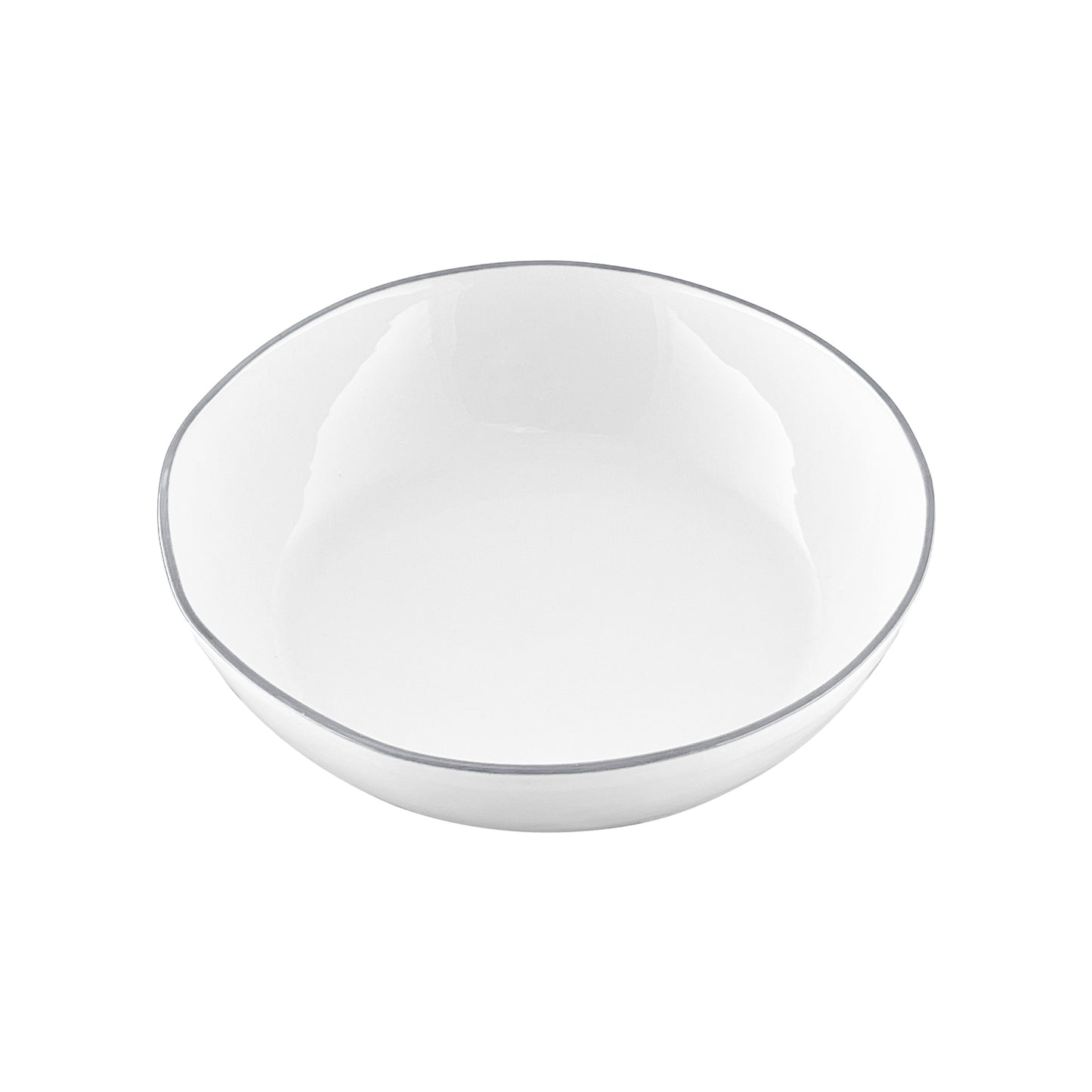 Abbesses Black Rim Porcelain Pasta Bowl, Set of 4