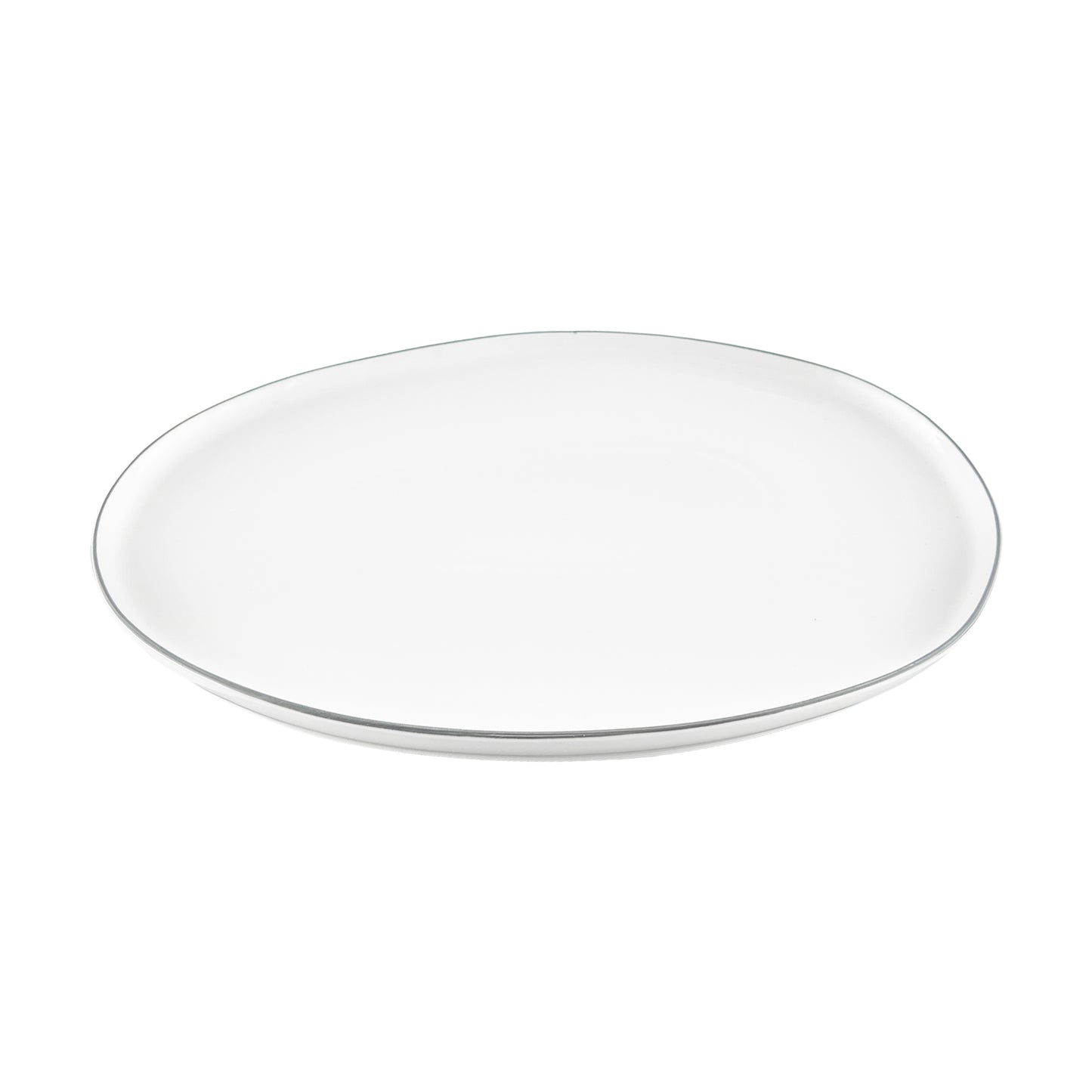 Abbesses Grey Rim Porcelain Small Serving Platter