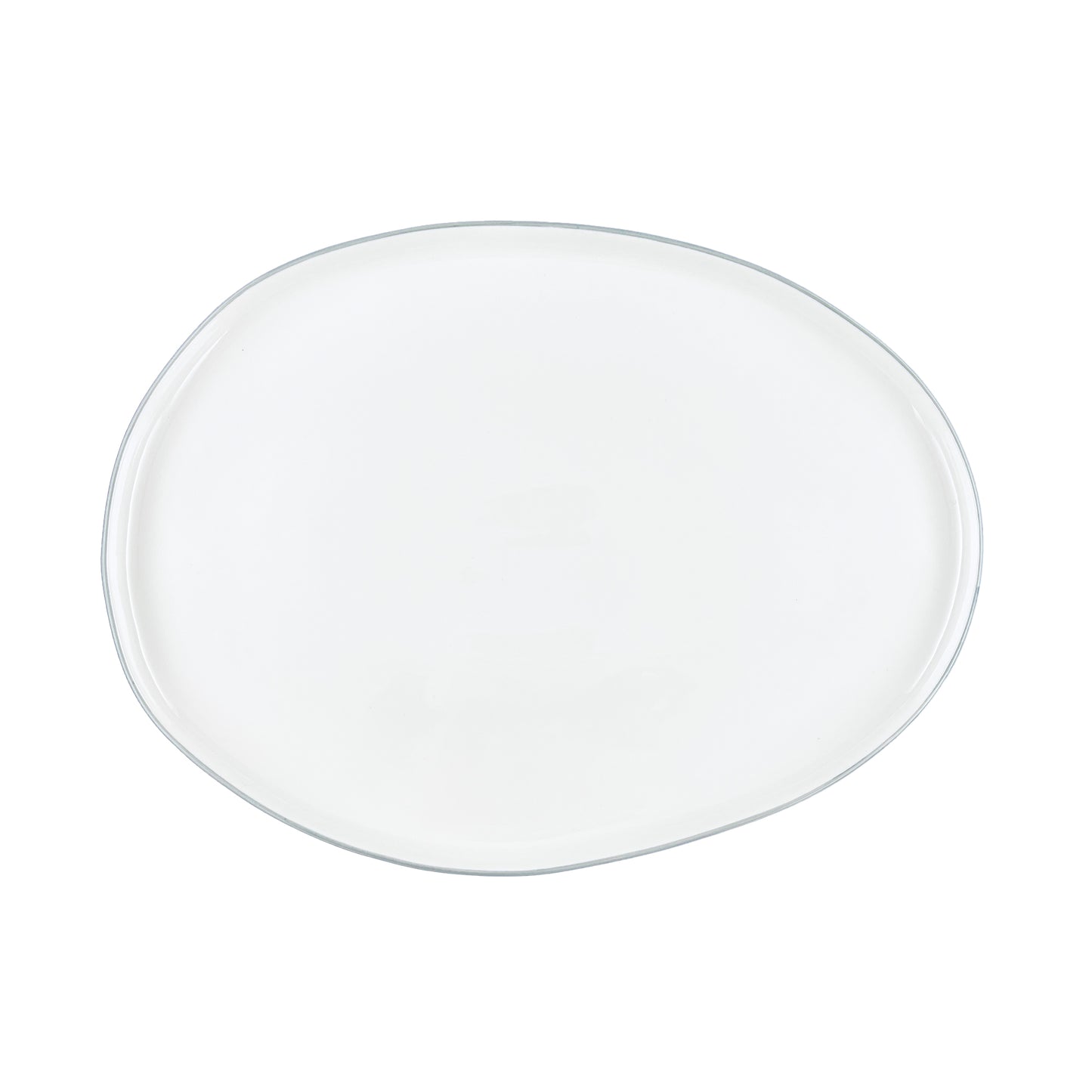 Abbesses Grey Rim Porcelain Small Serving Platter