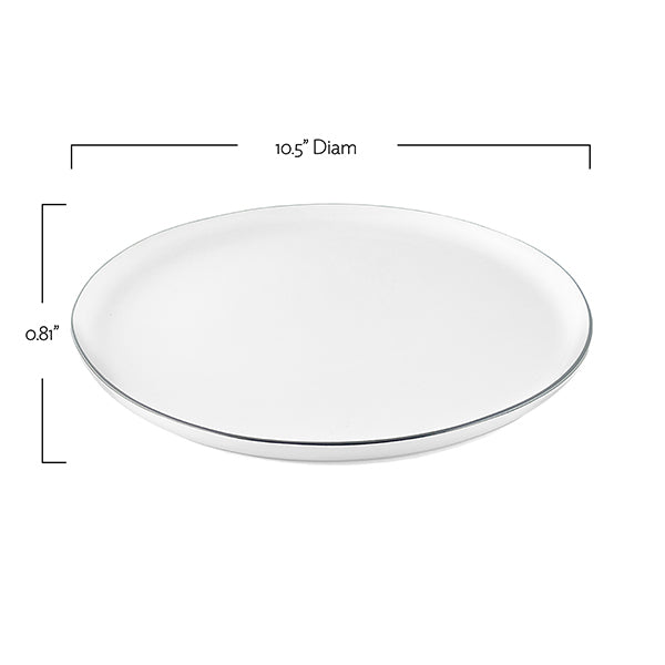 Abbesses Grey Rim Porcelain 16 Piece Dinnerware Set, Service For 4
