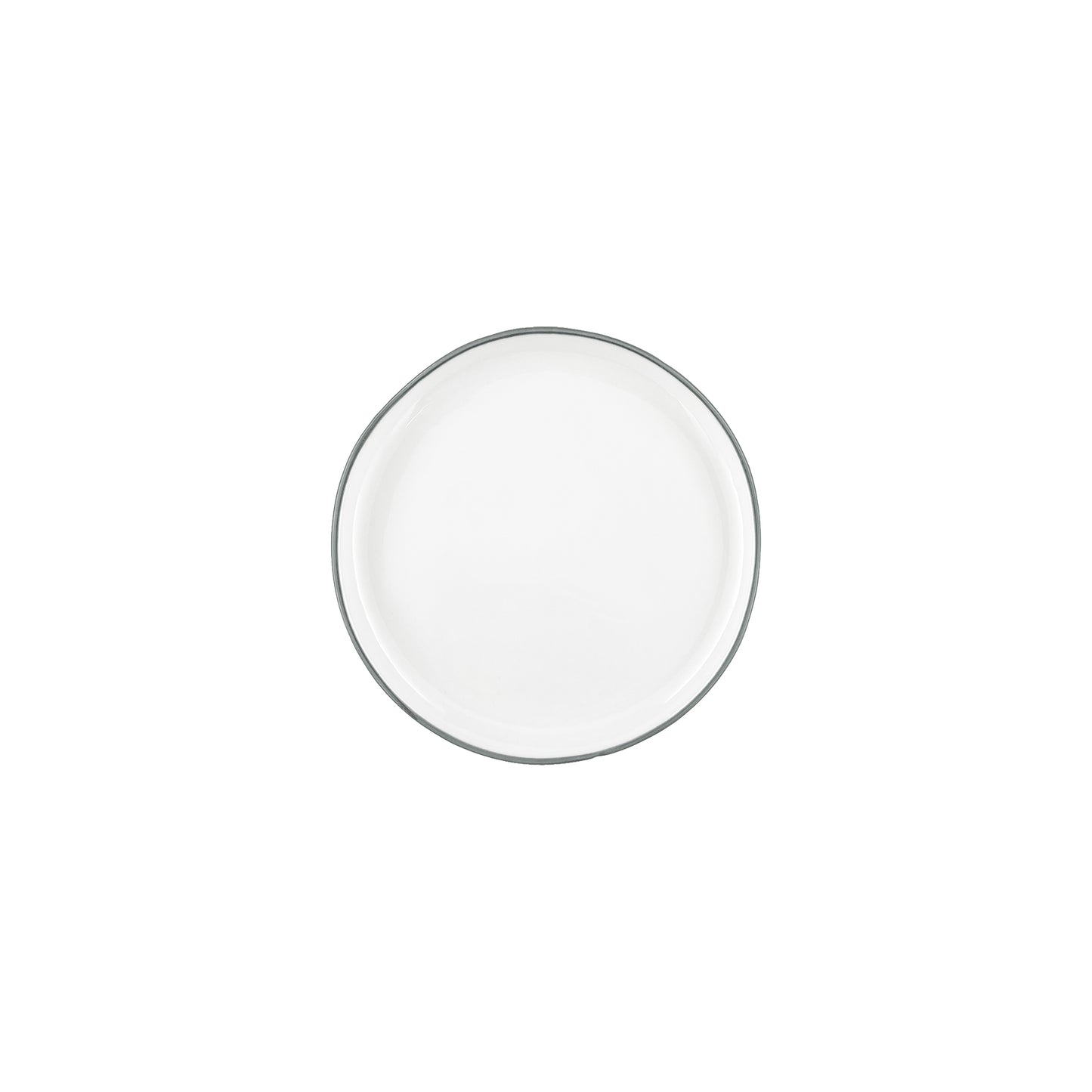 Abbesses Grey Rim Porcelain Tidbit Plate, Set of 4