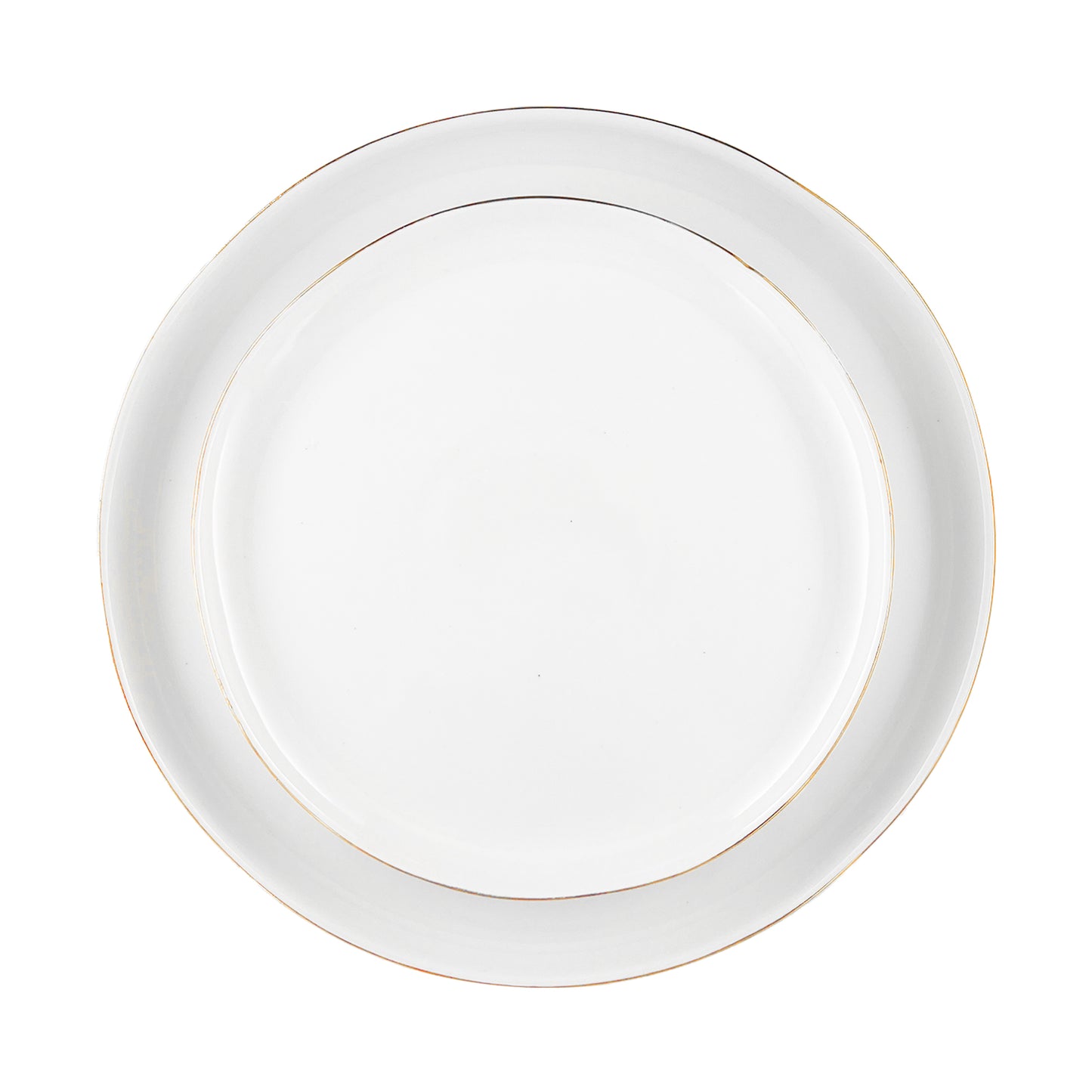 Abbesses Gold Rim Porcelain Salad Plate, Set of 4