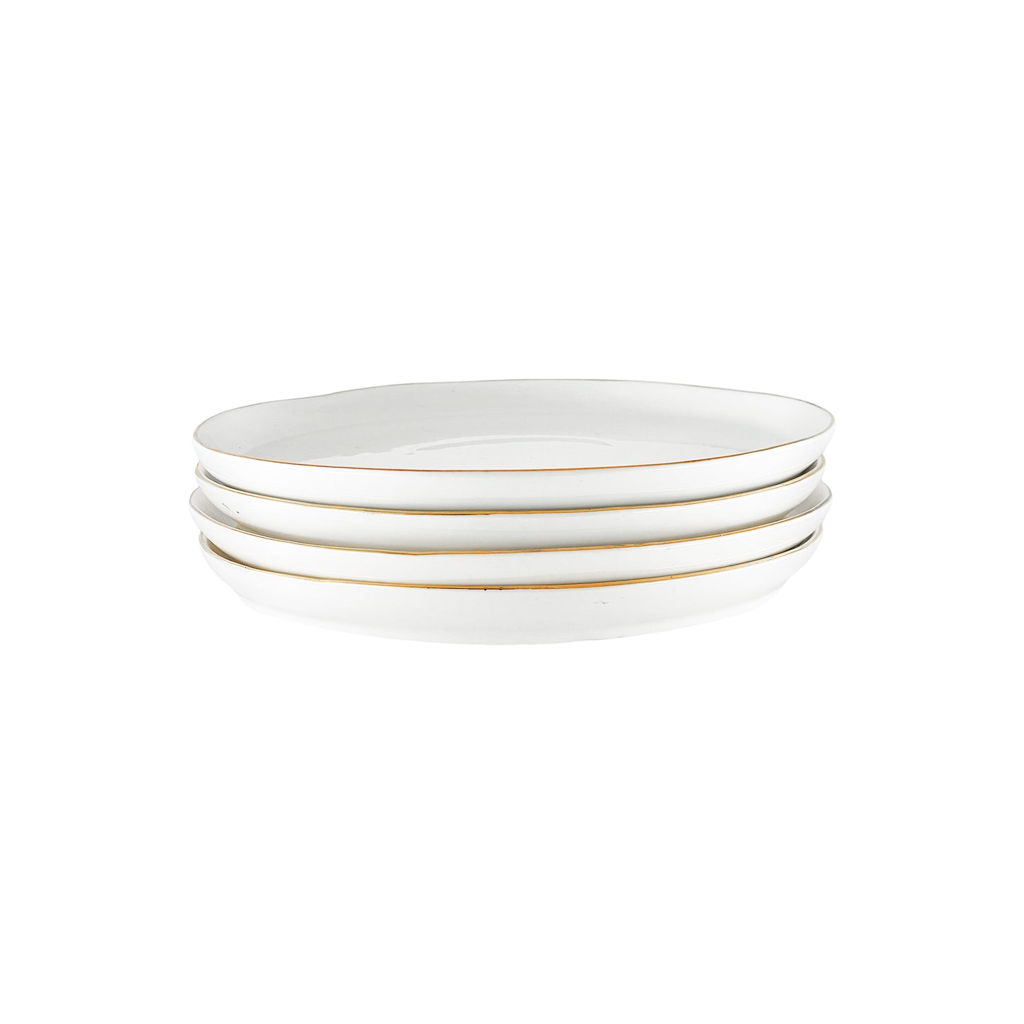 Abbesses Gold Rim Porcelain Salad Plate, Set of 4