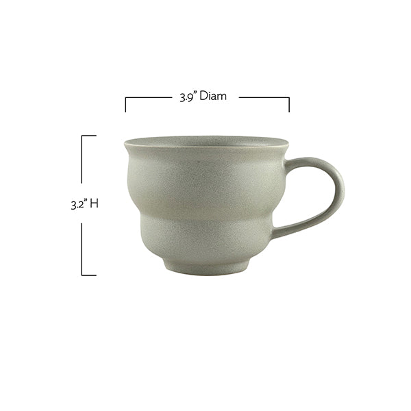 Lafayette Pearl White Stoneware Cup, Set of 4