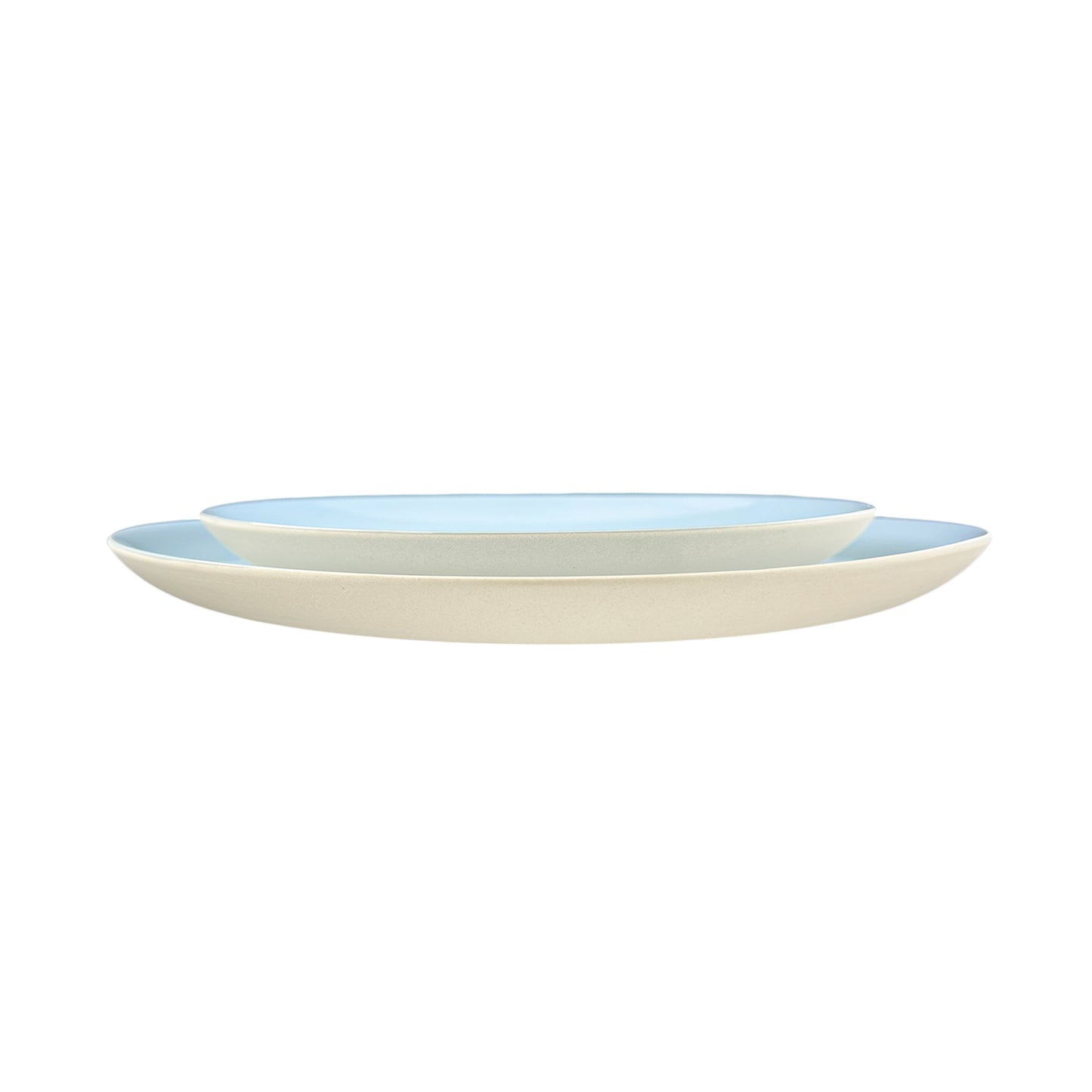Shell Bisque Blue Porcelain Salad Plate, Set of 4