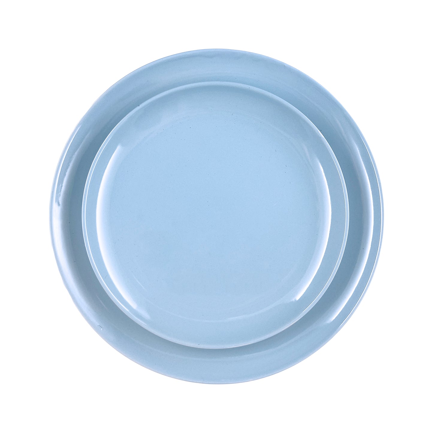 Shell Bisque Blue Porcelain Salad Plate, Set of 4