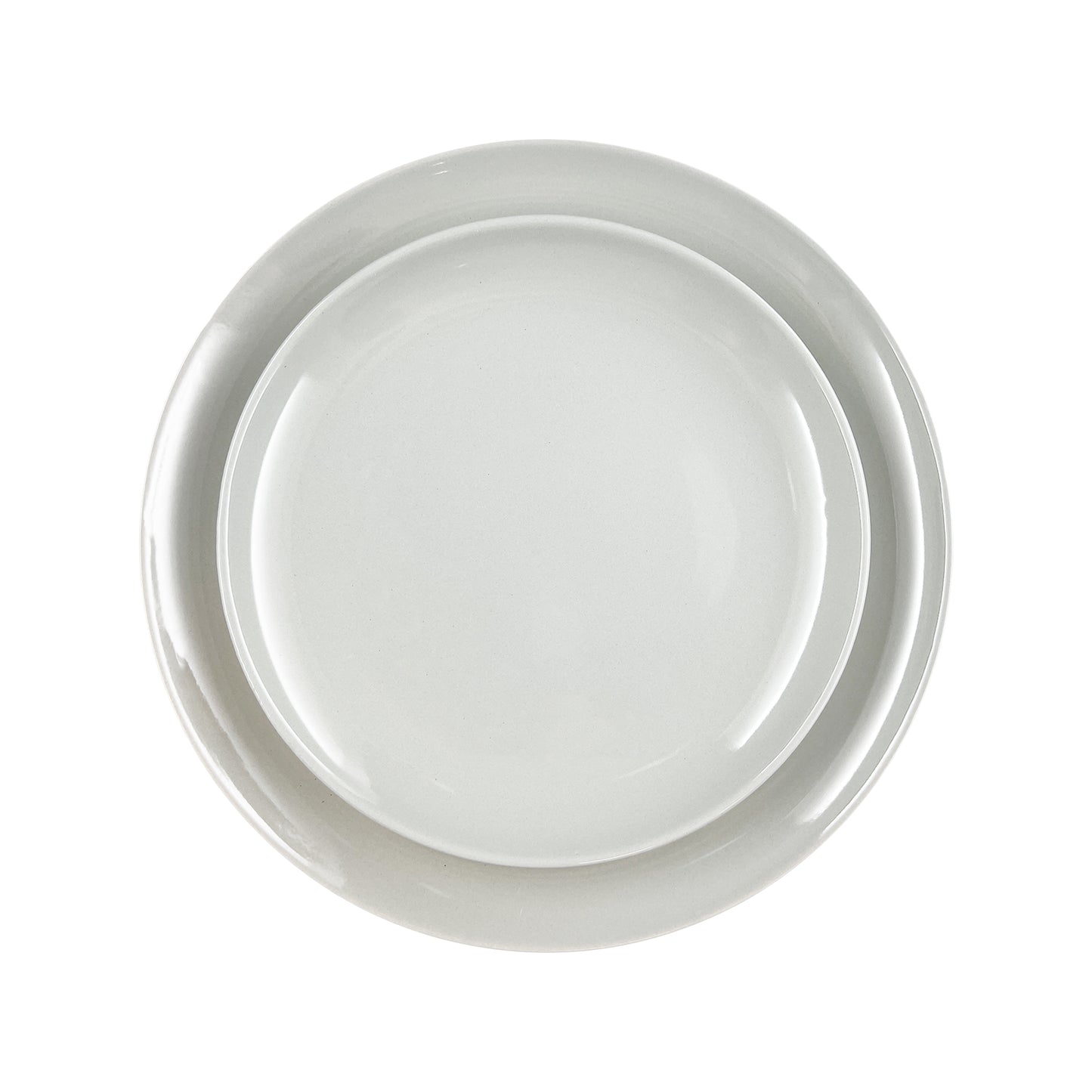 Shell Bisque Grey Porcelain 3 Piece Dinnerware Set, Service For 1