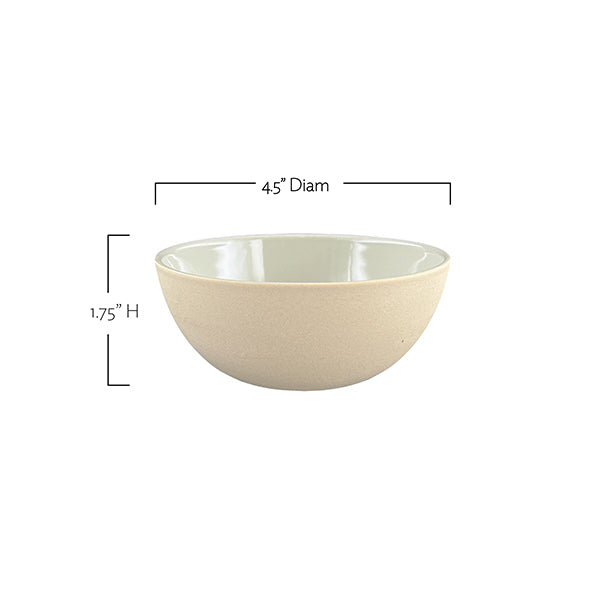 Shell Bisque Grey Porcelain Small Bowl, Set of 4