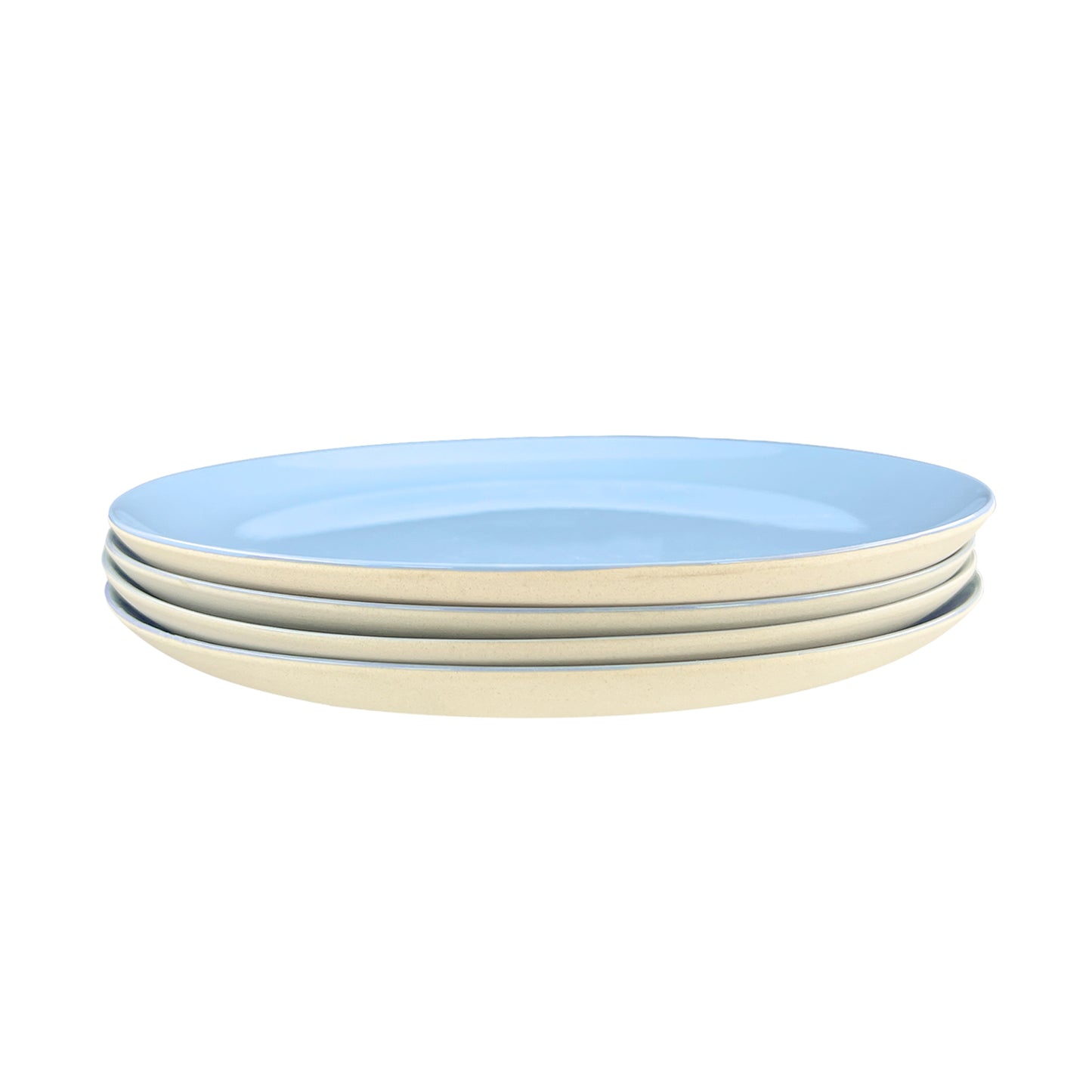 Shell Bisque Blue Porcelain Dinner Plate, Set of 4
