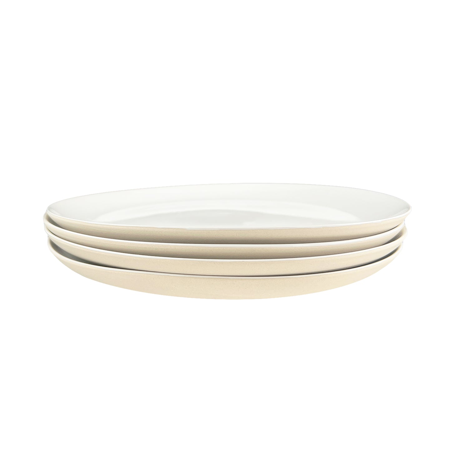 Shell Bisque White Porcelain 16 Piece Dinnerware Set, Service For 4